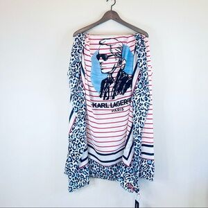 Karl Lagerfeld Paris Karl Square Leopard Women's Pareo Scarf NWT
